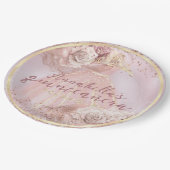 Assiettes En Carton Roses roses roses blanches et Quinceañera or (Angle)