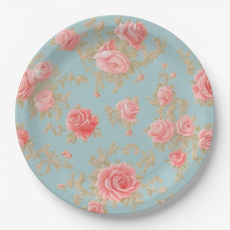 Assiettes En Carton Roses roses roses Motif Floral
