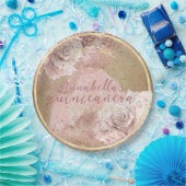 Assiettes En Carton Roses Roses Roses Roses Roses Or Quinceañera sur P (Fête)