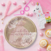 Assiettes En Carton Roses Roses Roses Roses Roses Or Quinceañera sur P (Fête)