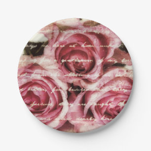 Assiettes En Carton Roses roses vintages