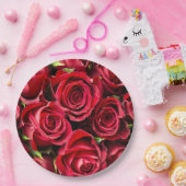 Assiettes En Carton Roses rouges (Fête)