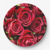 Assiettes En Carton Roses rouges (Devant)