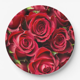 Assiettes En Carton Roses rouges