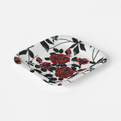 Assiettes En Carton Roses rouges. (Angulaire)