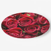 Assiettes En Carton Roses rouges (Angle)