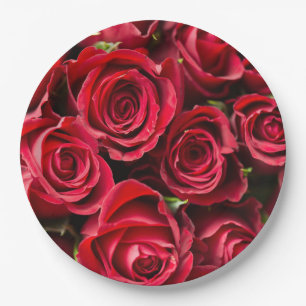 Assiettes En Carton Roses rouges