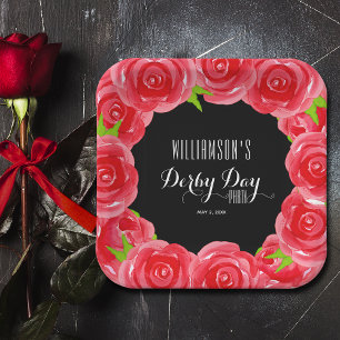 Assiettes En Carton Roses rouges du jour Derby