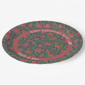 Assiettes En Carton Roses rouges et fuchsia parfaites de style gothiqu (Angle)