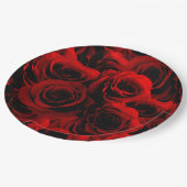 Assiettes En Carton Roses rouges foncées Pour vous Plaque (Angle)