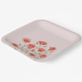 Assiettes En Carton Roses rouges romantiques roses rousses (Angulaire)