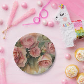 Assiettes En Carton Roses vintages (Fête)