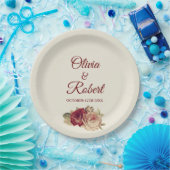 Assiettes En Carton Roses vintages (Fête)