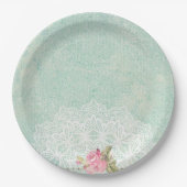 Assiettes En Carton Roses vintages (Devant)