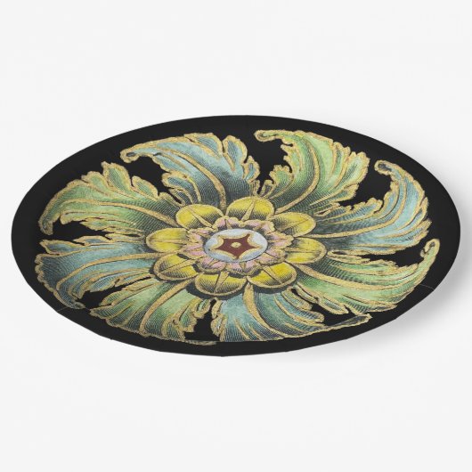 Assiettes En Carton Rosette architecturale antique n° 1 (Angle)