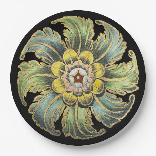 Assiettes En Carton Rosette architecturale antique n° 1 (Devant)