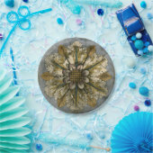 Assiettes En Carton Rosette décorative Demask sur Arrière - plan gris (Fête)