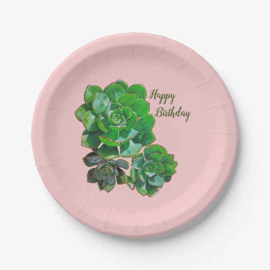 Assiettes En Carton Rosette Succulents Plaques en papier (Devant)