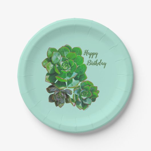 Assiettes En Carton Rosette Succulents Plaques en papier (Devant)