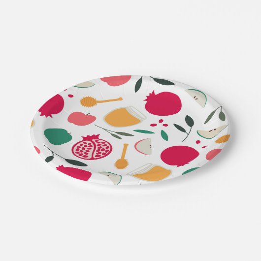 Assiettes En Carton Rosh Hashana (Angle)