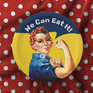 Assiettes En Carton Rosie le Riveter Plaque de papier Nous Pouvons L