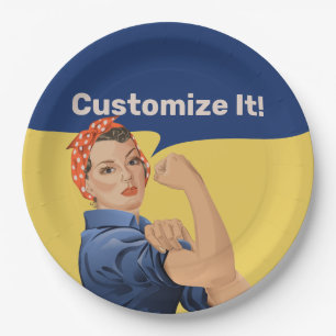 Assiettes En Carton Rosie the Riveter