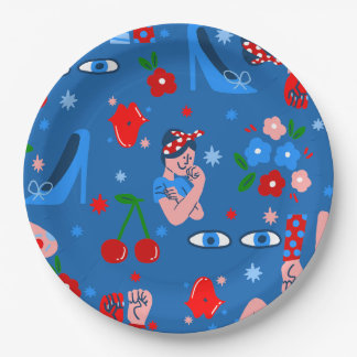 Assiettes En Carton rosie the riveter rockabilly whimsical