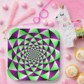 Assiettes En Carton Rotation de l'effet d'illusion optique (Fête)