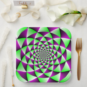 Assiettes En Carton Rotation de l'effet d'illusion optique