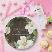 Assiettes En Carton Rotation florale de couleur d'eau rustique blanche (Fête)