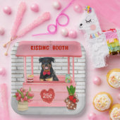 Assiettes En Carton Rottweiler Chien Valentine's Day Kissing Booth (Fête)
