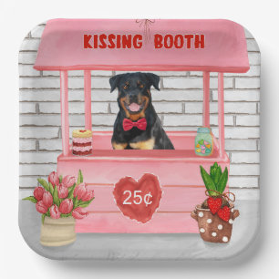Assiettes En Carton Rottweiler Chien Valentine's Day Kissing Booth