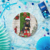 Assiettes En Carton Rotweiler Chien Noël (Fête)