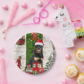 Assiettes En Carton Rotweiler Chien Noël (Fête)