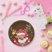 Assiettes En Carton Roudolphe à nez rouge Roudolphe Noël (Fête)