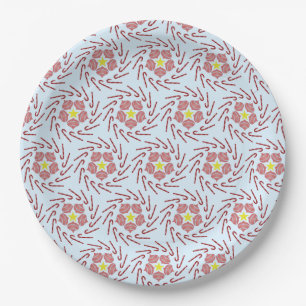 Assiettes En Carton Roue de Noël preppy