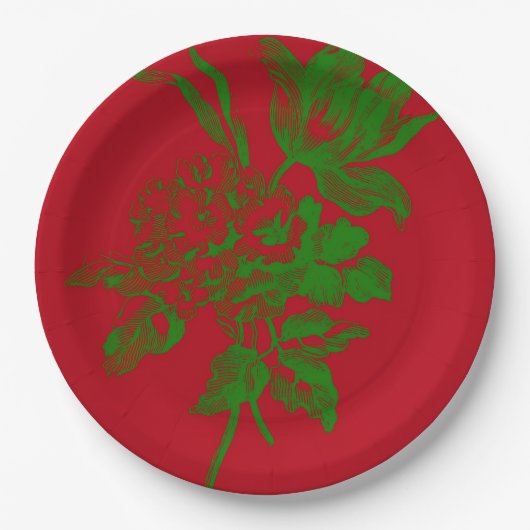 Assiettes En Carton Rouge (Devant)