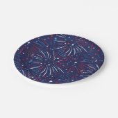 Assiettes En Carton Rouge Blanc Bleu Étoiles de feux d'artifice (Angle)