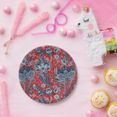 Assiettes En Carton Rouge Blanc & Bleu Floral Paisley Bohème Boho (Fête)