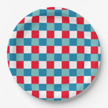 Rouge Blanc Bleu Tartan Carreaux 4 Juillet Rétro