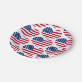 Assiettes En Carton Rouge Blanc Bleu USA Coeurs Drapeau 4 Juillet Patr (Angle)