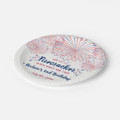 Assiettes En Carton Rouge, Blanc & Deux ! 4 juillet 2e anniversaire (Angle)