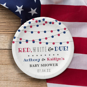 Assiettes En Carton Rouge, Blanc & Due ! baby shower 4 juillet