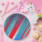 Assiettes En Carton Rouge, blanc et bleu (Fête)