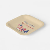 Assiettes En Carton Rouge, Blanc Et Bleu (Angulaire)