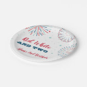 Assiettes En Carton Rouge, blanc et deux plaques d'anniversaire (Angle)