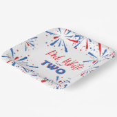 Assiettes En Carton Rouge blanc et deux plaques de feux d'artifice (Angulaire)