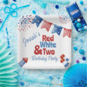 Assiettes En Carton Rouge blanc et fête d'anniversaire (Fête)