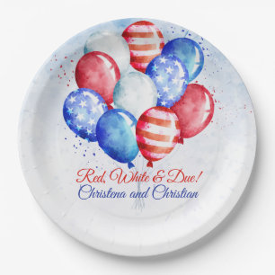 Assiettes En Carton Rouge Blanc & Impayable Fête prénatale de la fête 