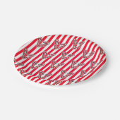 Assiettes En Carton Rouge Blanc Stripes Lollipops Coeurs (Angle)